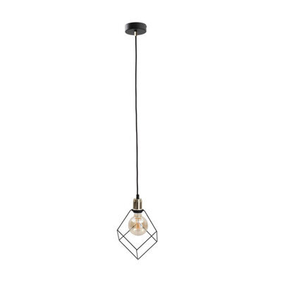 Luminosa Lighting Luminosa Ruben Wire Frame Pendant Ceiling Light Gold, 22Cm, 1X E27