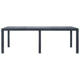 Berkfield Garden Table Anthracite 220X90X72 Cm Plastic Rattan Look - thumbnail 2