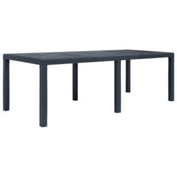 Berkfield Garden Table Anthracite 220X90X72 Cm Plastic Rattan Look - thumbnail 1