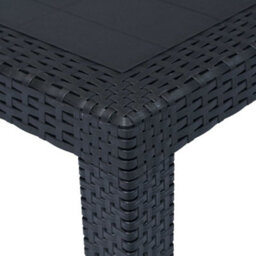 Berkfield Garden Table Anthracite 220X90X72 Cm Plastic Rattan Look - thumbnail 3