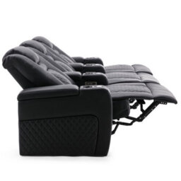 More4Homes Broadway 3 Seater Electric Recliner Cinema Sofa Usb Charging Led Base (Black) - thumbnail 8