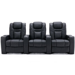 More4Homes Broadway 3 Seater Electric Recliner Cinema Sofa Usb Charging Led Base (Black) - thumbnail 3