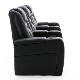 More4Homes Broadway 3 Seater Electric Recliner Cinema Sofa Usb Charging Led Base (Black) - thumbnail 4