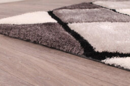 Optical 3D Grey Modern Shaggy Geometric Sparkle Rug For Dining Room Bedroom & Living Room-80Cm X 150Cm - thumbnail 3