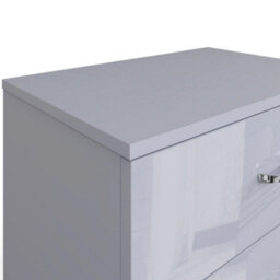 Grey Gloss Large 3 Drawer Bedroom Chest Matt Frame Metal Handles - thumbnail 6