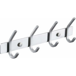Bathroom Coat Rack, Metal Wall-Mounted With 4 Hooks, Bathroom Hook, Sus304 Stainless Steel, Brushed Finish, Ah203H4, 2 - thumbnail 1