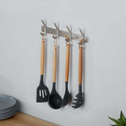 Bathroom Coat Rack, Metal Wall-Mounted With 4 Hooks, Bathroom Hook, Sus304 Stainless Steel, Brushed Finish, Ah203H4, 2 - thumbnail 4