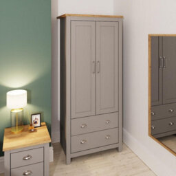 Timber Art Design Lisbon 2 Door Double Wardrobe 2 Drawers - thumbnail 1