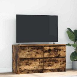 Berkfield Tv Cabinet Smoked Oak 100X35X54 Cm Engineered Wood - thumbnail 1