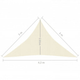 Berkfield Sunshade Sail 160 G/m2 Cream 3X3X4.2 M Hdpe - thumbnail 6
