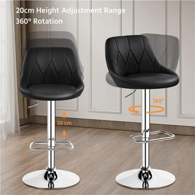 Bar Stools Set Of 2 Faux Leather Swivel Bar Stools Height Adjustable Bar Chairs - image 1