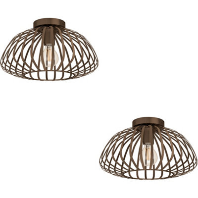 Loops 2 Pack Stylish Modern Bronze Semi-Flush Ceiling Light For Indoor Spaces - image 1