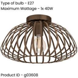 Loops 2 Pack Stylish Modern Bronze Semi-Flush Ceiling Light For Indoor Spaces - thumbnail 2