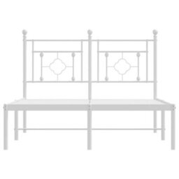 Berkfield Metal Bed Frame Without Mattress With Headboard White 120X190Cm - thumbnail 5