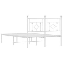Berkfield Metal Bed Frame Without Mattress With Headboard White 120X190Cm - thumbnail 7