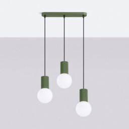 Sollux Lighting Halo Aluminum/glass Olive Green 3 Lights Modern Pendant Lamps - thumbnail 2