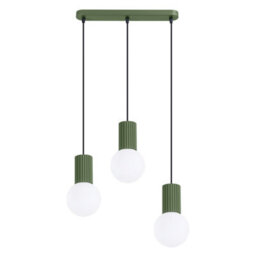 Sollux Lighting Halo Aluminum/glass Olive Green 3 Lights Modern Pendant Lamps
