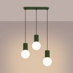 Sollux Lighting Halo Aluminum/glass Olive Green 3 Lights Modern Pendant Lamps - thumbnail 3