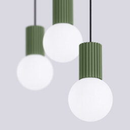 Sollux Lighting Halo Aluminum/glass Olive Green 3 Lights Modern Pendant Lamps - thumbnail 5