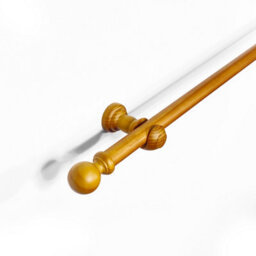 Lister Cartwright 28 mm Eyelet Wooden Curtain Pole Set Fixed Length  (Aged Oak Traditional Stopper, 300 Cm)