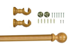 Lister Cartwright 28 mm Eyelet Wooden Curtain Pole Set Fixed Length  (Aged Oak Traditional Stopper, 300 Cm) - thumbnail 4