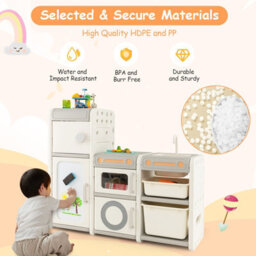 Costway Kids Toy Storage Organizer Toddler Storage Cabinet Chest W/ Magnetic Whiteboard - thumbnail 7