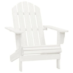 Vidaxl Garden Adirondack Chair With Ottoman&table Solid Fir Wood White Garden Chairs - thumbnail 8