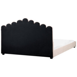 Beliani Bed Velvet Vincennes 180 X 200 Cm (Eu Super King) Taupe - thumbnail 6