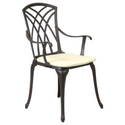 Charles Bentley Metal Cast Aluminium 7 Piece Garden Furniture Table Patio Set With Cushions - thumbnail 3