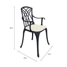 Charles Bentley Metal Cast Aluminium 7 Piece Garden Furniture Table Patio Set With Cushions - thumbnail 9