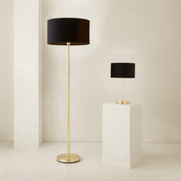 Valuelights Charles Gold Table Lamp With Black Velvet Shade And Bulb - thumbnail 7