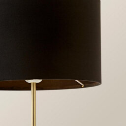 Valuelights Charles Gold Table Lamp With Black Velvet Shade And Bulb - thumbnail 3