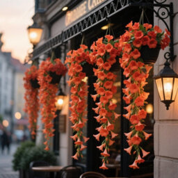 Artificial Orange Petunia Flowers, 80 Cm - Hanging And Suspended Artificial Plants - thumbnail 6