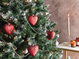 Beliani Set Of 8 Baubles Feriable Glass Red - thumbnail 2