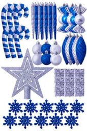 Christmas Tree World The Blue & Silver Bauble 52Pc Accessories Set - thumbnail 2