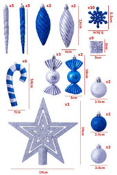 Christmas Tree World The Blue & Silver Bauble 52Pc Accessories Set - thumbnail 4
