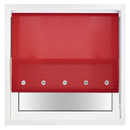 Trimmable Daylight Roller Blind With Round Eyelet And Metal Fittings From Furnished - Red (W)120Cm X (L)210Cm - thumbnail 2