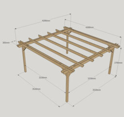 Rutland County Garden Furniture Double Garden Pergola - Wood - L420 X W420 X H270 Cm - Light Green - thumbnail 5