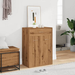 Berkfield Shoe Cabinet Artisan Oak 60X35X84 Cm Engineered Wood - thumbnail 3