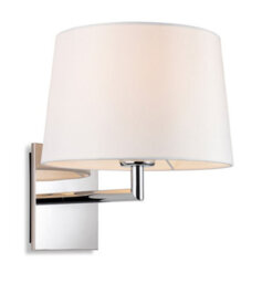 Luminosa Lighting Luminosa Grand Wall Lamp Chrome With Round Tapered Cream Shade