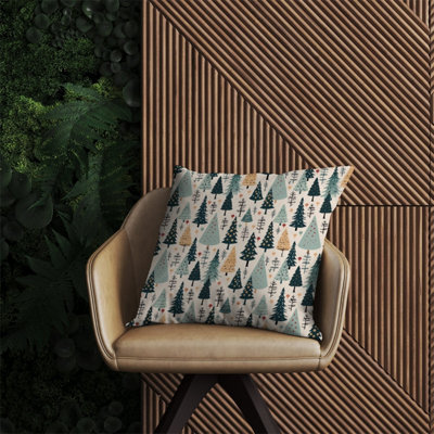 Warren Reed Designer Boho Inspired Christmas Tree Pattern Outdoor Cushion 60Cm X 60Cm