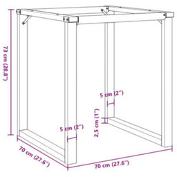 Berkfield Dining Table Legs O-Frame 70X70X73 Cm Steel - thumbnail 9