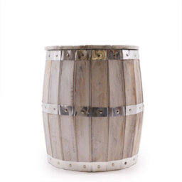 Serenityy Barrel Stool Whitewash Natural Finish, Outdoor Storage Seat, 38 Cm H X 32 Cm W - thumbnail 3