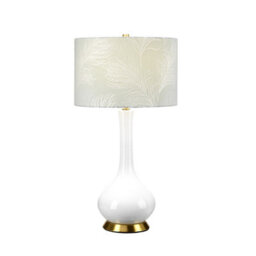 Luminosa Lighting Elstead Milo Table Lamp With Round Shade, Aged Brass, White, Blue
