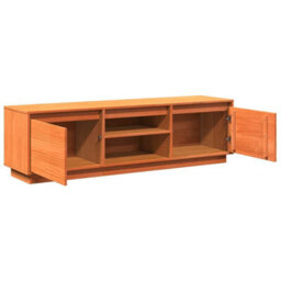 Berkfield Durable Tv Cabinet Wax Brown 140X35X40 Cm Solid Wood Pine - thumbnail 9