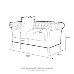 Sofas Express Tulip Chalk Grey Velvet  3 Seater Sofa - thumbnail 7