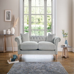 Sofas Express Tulip Chalk Grey Velvet  3 Seater Sofa - thumbnail 4
