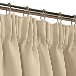 Ameha Cream Plain Blackout Curtain Ready Made Pencil Pleat Thermal Insulated Curtain Pair 90''x90'' With Tiebacks Home Decor Uk - thumbnail 6