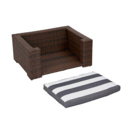 Teamson Pets Clotho Indoor Outdoor Rattan Cat Or Small Dog Elevated Bed Lounger With Removeable Washable Cushion - thumbnail 5