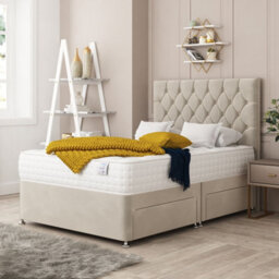 "Bed Choices Windsor Plush Velvet Divan Bed With 2 Drawers And 54"" Headboard" - thumbnail 1
